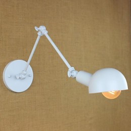モダンなホワイトロングアームダブル錬鉄製ウォールランプリビングルーム廊下寝室ベッドサイド書斎