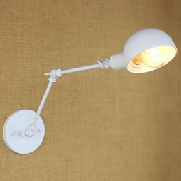 モダンなホワイトロングアームダブル錬鉄製ウォールランプリビングルーム廊下寝室ベッドサイド書斎