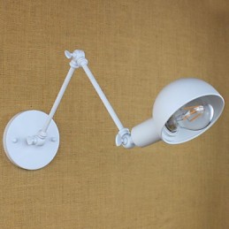 モダンなホワイトロングアームダブル錬鉄製ウォールランプリビングルーム廊下寝室ベッドサイド書斎