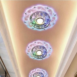 クリスタル天井ランプ スポットライト SMD 3W クリエイティブランプ チューブライト カラフルカラー ドームライト
