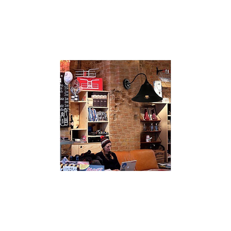 デザイナーズ ダッド ロフトスタイル 古代の黒鉄キャップ ウォールランプライト