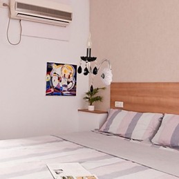 キャンドル電球付きブラッククリスタルウォールライト