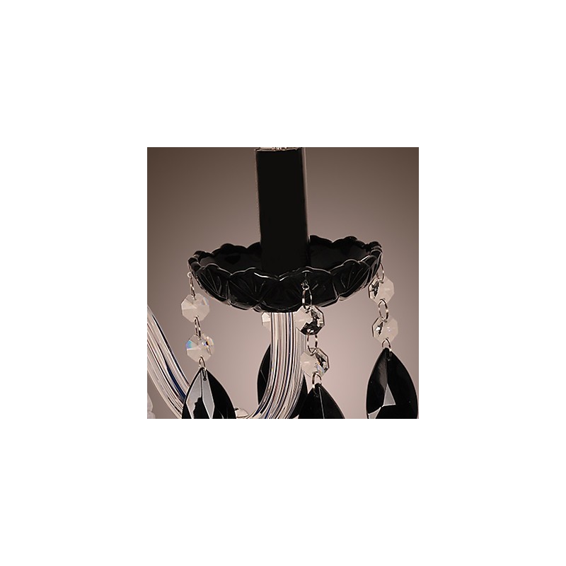 キャンドル電球付きブラッククリスタルウォールライト