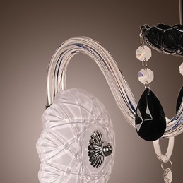 キャンドル電球付きブラッククリスタルウォールライト