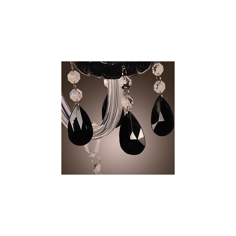 キャンドル電球付きブラッククリスタルウォールライト