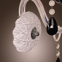 キャンドル電球付きブラッククリスタルウォールライト