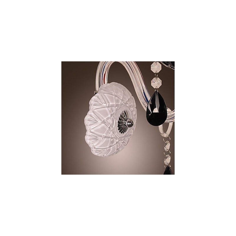 キャンドル電球付きブラッククリスタルウォールライト