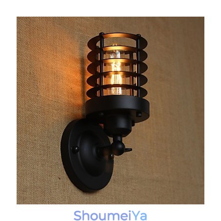 レトロでシンプル、エレガントなブラックのベッドサイド通路階段バルコニー装飾壁取り付け用燭台