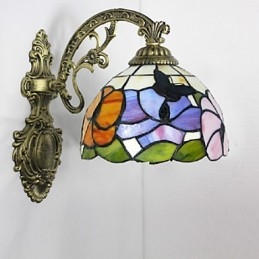 ヨーロッパの地中海風の田舎風クリエイティブな錬鉄製ウォールランプガラスライト