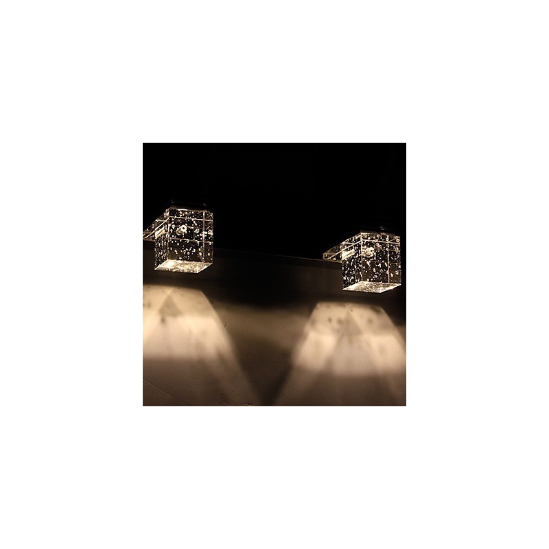 ガラスバブルキュービックシェードミラーフロントスタイルのモダンなウォールライト