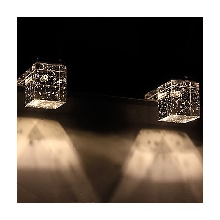 ガラスバブルキュービックシェードミラーフロントスタイルのモダンなウォールライト