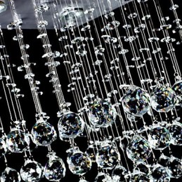 モダンコンテンポラリークリスタル電気メッキフラッシュマウント