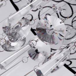 モダンコンテンポラリードラムクリスタル電気メッキメタルフラッシュマウント