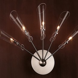 5つのライトを備えた芸術的なクリスタルウォールライト