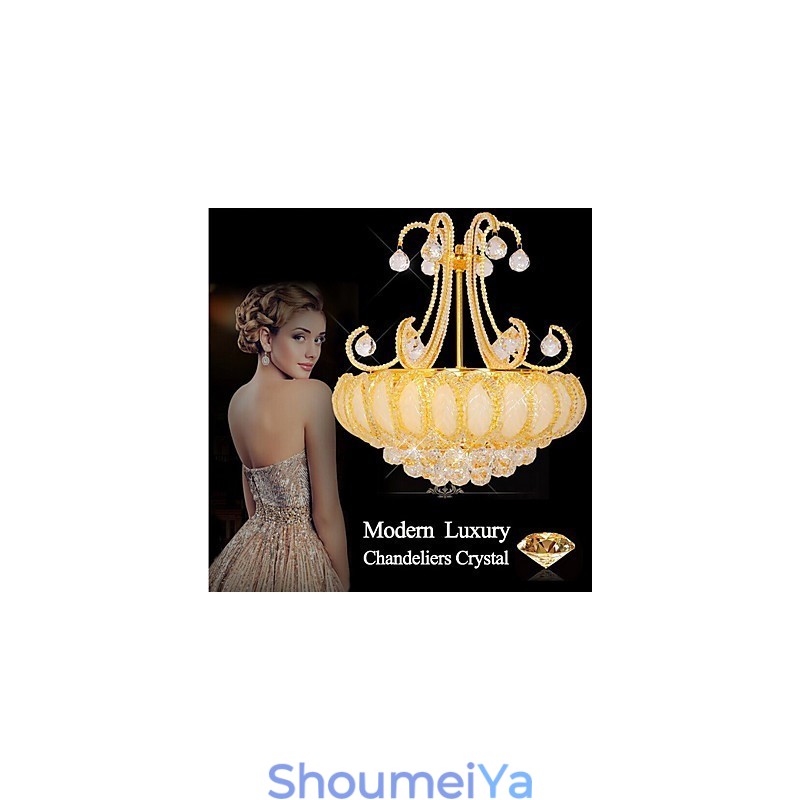 モダンラグジュアリーシャンデリアクリスタルペンダントライト直径50CM電球8個付き