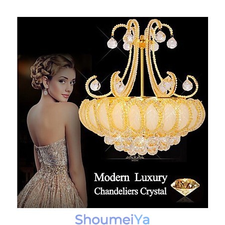 モダンラグジュアリーシャンデリアクリスタルペンダントライト直径50CM電球8個付き