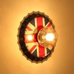 伝統的でクラシックな素朴なロッジカントリーの絵画が特徴のミニスタイルのアンビエントライト壁取り付け用燭台壁ライト