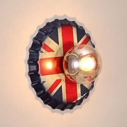 伝統的でクラシックな素朴なロッジカントリーの絵画が特徴のミニスタイルのアンビエントライト壁取り付け用燭台壁ライト