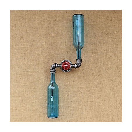 錬鉄ロフトボトルパイプボトルウォールランプシェルフ