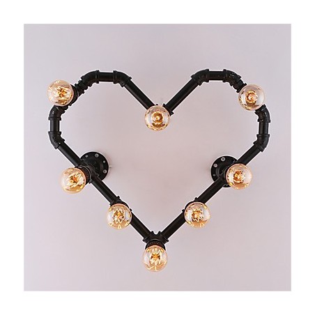 ヴィンテージ ウォーターパイプ ラブハート クリエイティブ ウォールライト インダストリアル リビングルーム レストラン バー カフェ デコレーション ウォール スコンセ