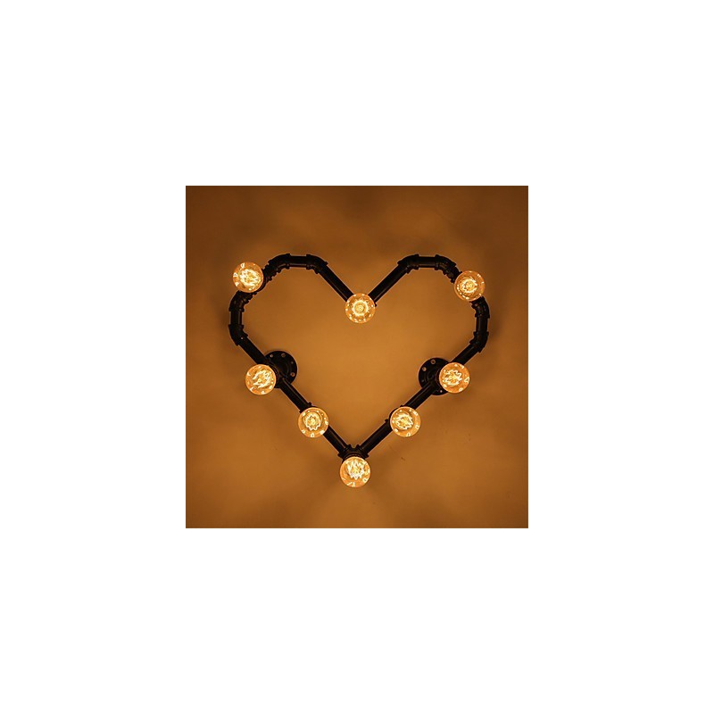 ヴィンテージ ウォーターパイプ ラブハート クリエイティブ ウォールライト インダストリアル リビングルーム レストラン バー カフェ デコレーション ウォール スコンセ