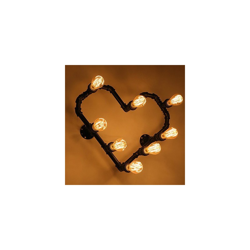 ヴィンテージ ウォーターパイプ ラブハート クリエイティブ ウォールライト インダストリアル リビングルーム レストラン バー カフェ デコレーション ウォール スコンセ