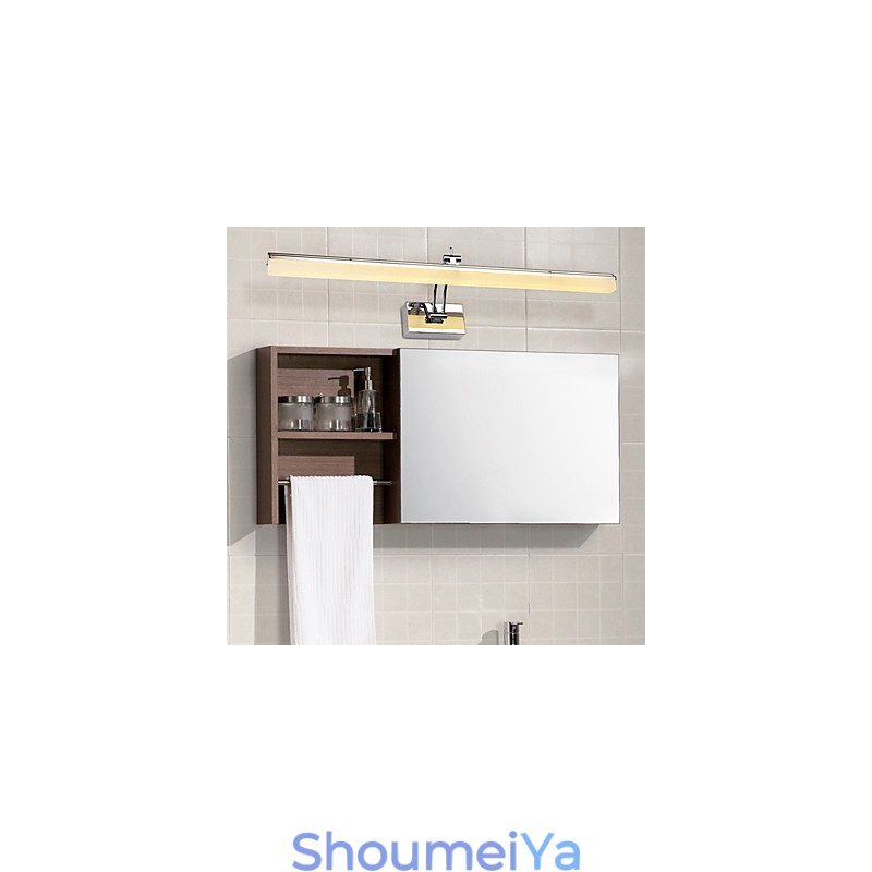 モダンで現代的なクローム機能を備えたアンビエントライトバスルーム照明ウォールライト