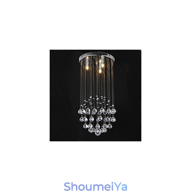 伝統的なクラシッククリスタルクロームメタルフラッシュマウント