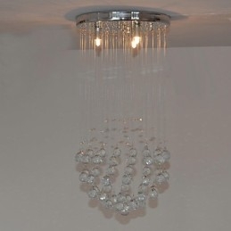 伝統的なクラシッククリスタルクロームメタルフラッシュマウント