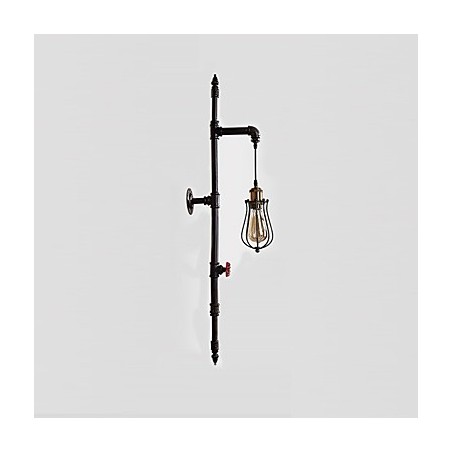 レトロな工業用パイプ壁ライトシンプルなロフトブラックバードケージメタルリビングルームダイニングルームキッチンバーカフェ装飾照明