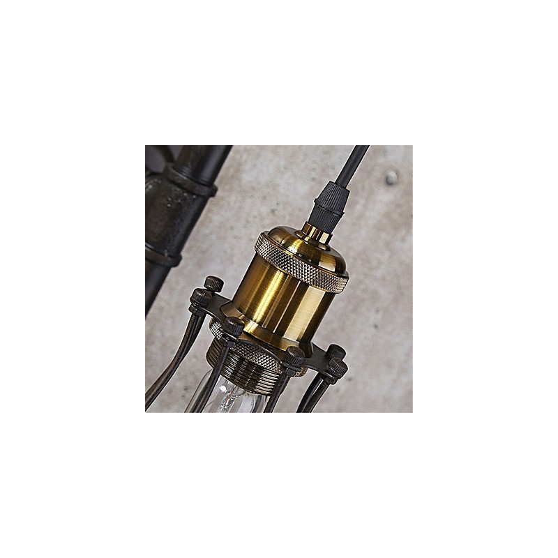 レトロな工業用パイプ壁ライトシンプルなロフトブラックバードケージメタルリビングルームダイニングルームキッチンバーカフェ装飾照明