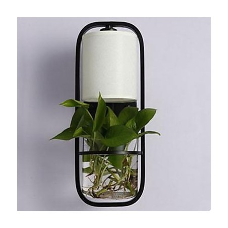 モダンな鉄製のクリエイティブな鉢植え植物ガラス製ウォールランプ