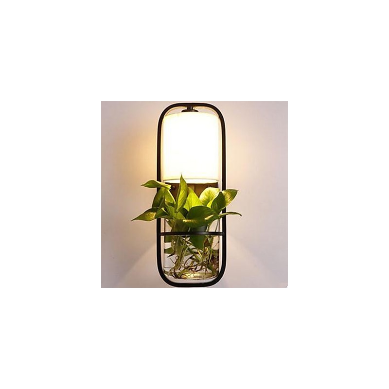 モダンな鉄製のクリエイティブな鉢植え植物ガラス製ウォールランプ
