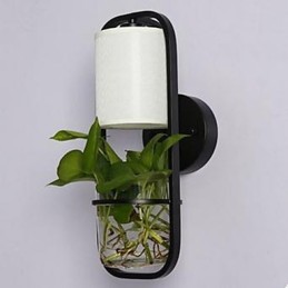 モダンな鉄製のクリエイティブな鉢植え植物ガラス製ウォールランプ