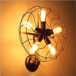 伝統的でクラシックな素朴なロッジカントリーの絵画が特徴のミニスタイルのアンビエントライト壁取り付け用燭台壁ライト