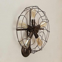 伝統的でクラシックな素朴なロッジカントリーの絵画が特徴のミニスタイルのアンビエントライト壁取り付け用燭台壁ライト