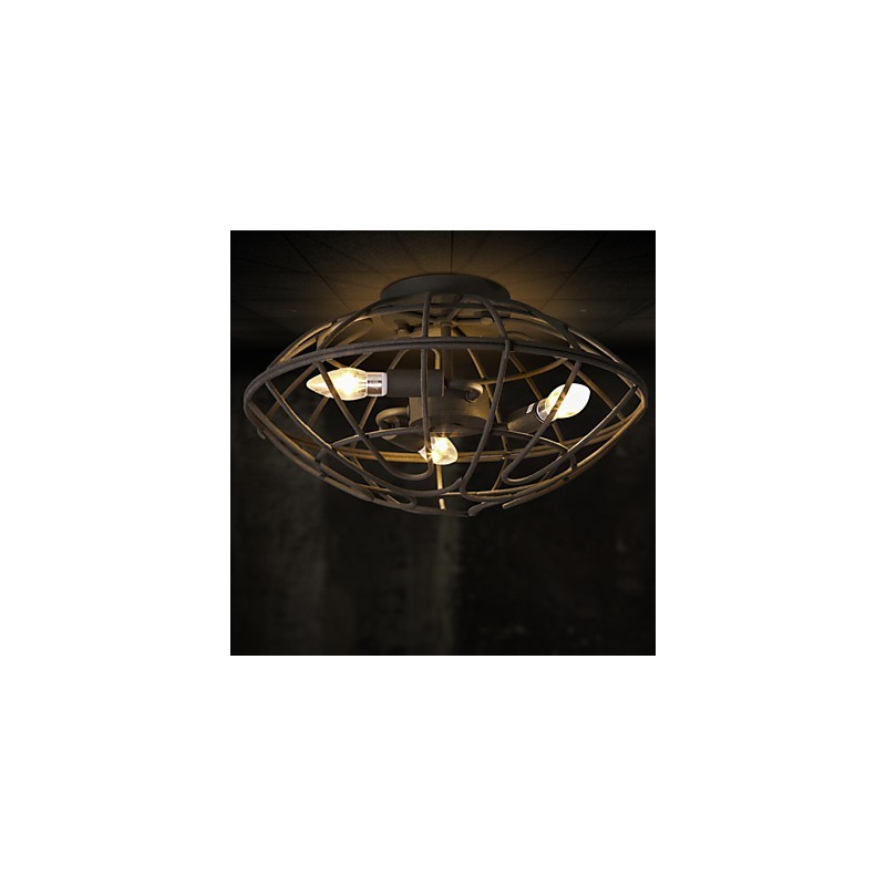 レトロミニスタイルペインティングメタルフラッシュマウント