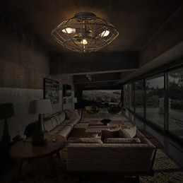 レトロミニスタイルペインティングメタルフラッシュマウント