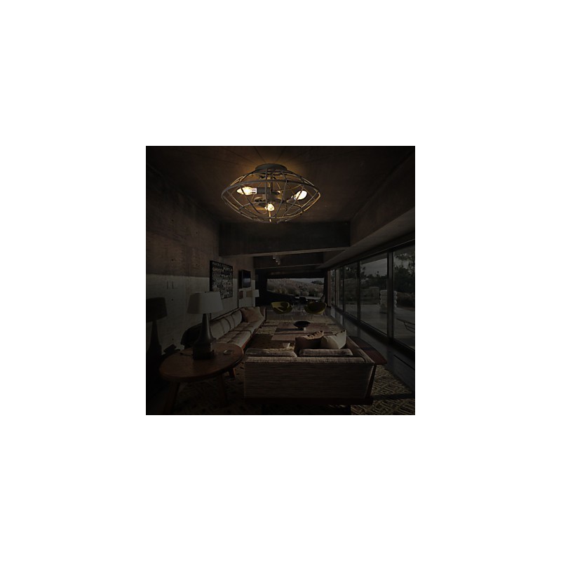 レトロミニスタイルペインティングメタルフラッシュマウント