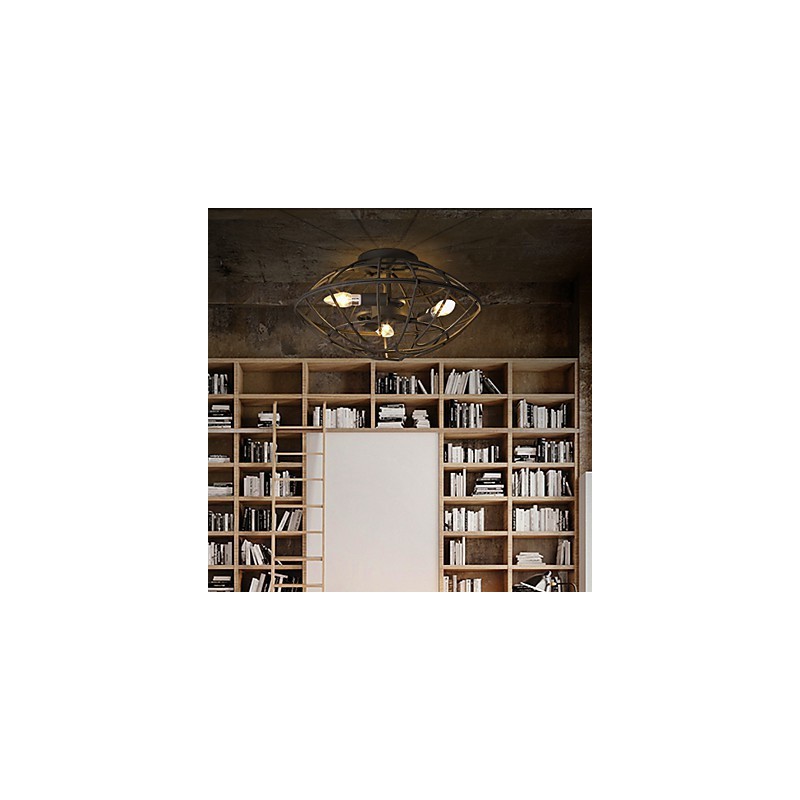 レトロミニスタイルペインティングメタルフラッシュマウント