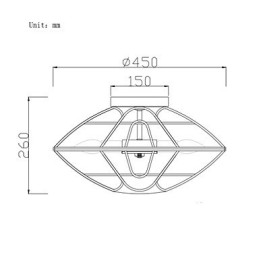 レトロミニスタイルペインティングメタルフラッシュマウント