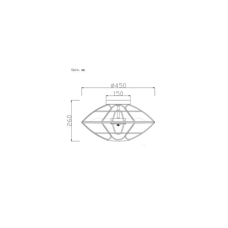 レトロミニスタイルペインティングメタルフラッシュマウント
