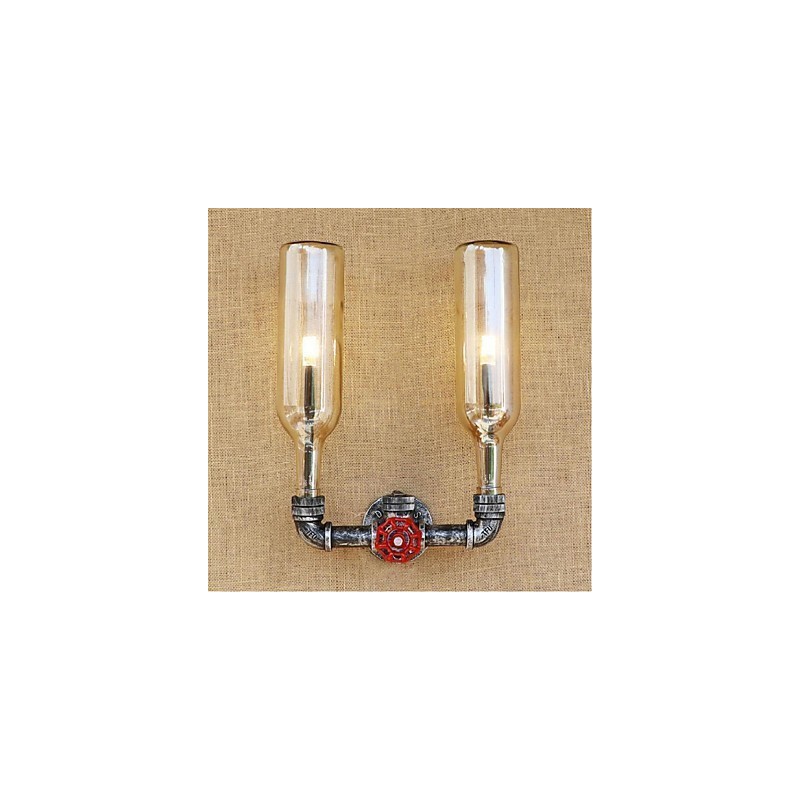 レトロ インダストリアル ウィンドスイッチ ウォーターボトル ウォールランプ ウォールライト アンバー