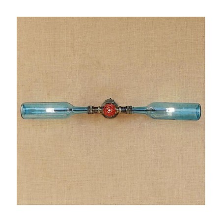 レトロアメリカンビレッジクリエイティブインダストリーウィンドデザイナーウォーターボトルウォールランプウォールライトブルー