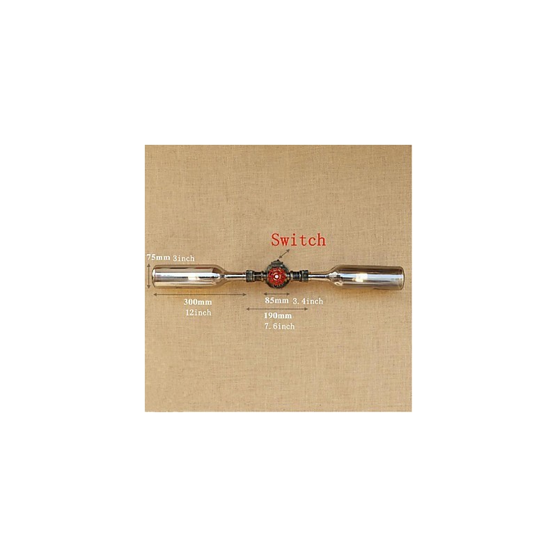 レトロアメリカンビレッジクリエイティブインダストリーウィンドデザイナーウォーターボトルウォールランプウォールライトブルー