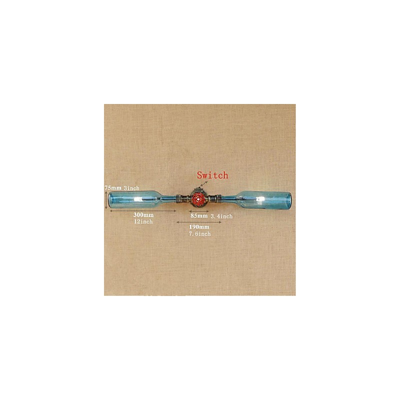 レトロアメリカンビレッジクリエイティブインダストリーウィンドデザイナーウォーターボトルウォールランプウォールライトブルー