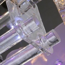 モダンコンテンポラリークリスタル電気メッキガラスフラッシュマウント