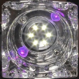 モダンコンテンポラリークリスタル電気メッキガラスフラッシュマウント