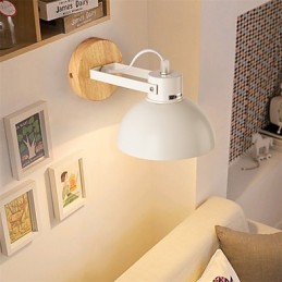 ヴィンテージ ウッド アールデコ メタル メタル 素朴な壁取り付け用燭台 リビングルーム ダイニングルーム 廊下 壁ランプ ブラック ホワイト オプション