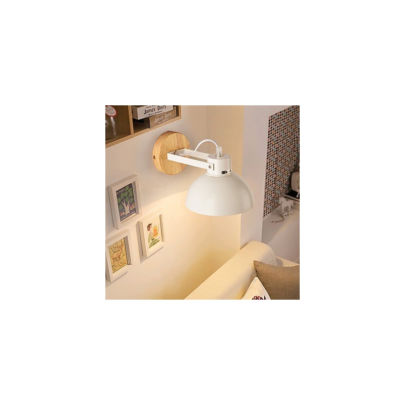 ヴィンテージ ウッド アールデコ メタル メタル 素朴な壁取り付け用燭台 リビングルーム ダイニングルーム 廊下 壁ランプ ブラック ホワイト オプション